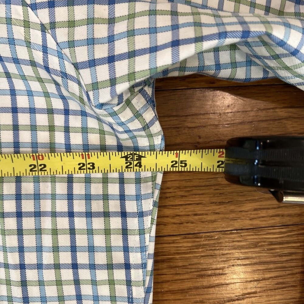Peter Millar Mens Button Down Shirt Multicolor Plaid Long Sleeve Pocket Cotton L - Picture 10 of 16